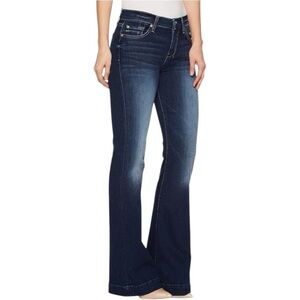 7 FOR ALL MANKIND Moreno Dojo Dark Wash Wide Leg Jean Size 29